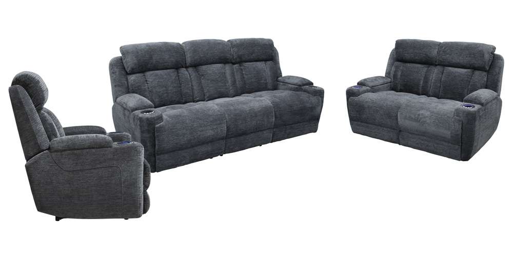 Parker House -  Dalton - Lucky Charcoal Power Reclining Sofa Loveseat and Recliner - MDAL-321PH-LCH veiw 1