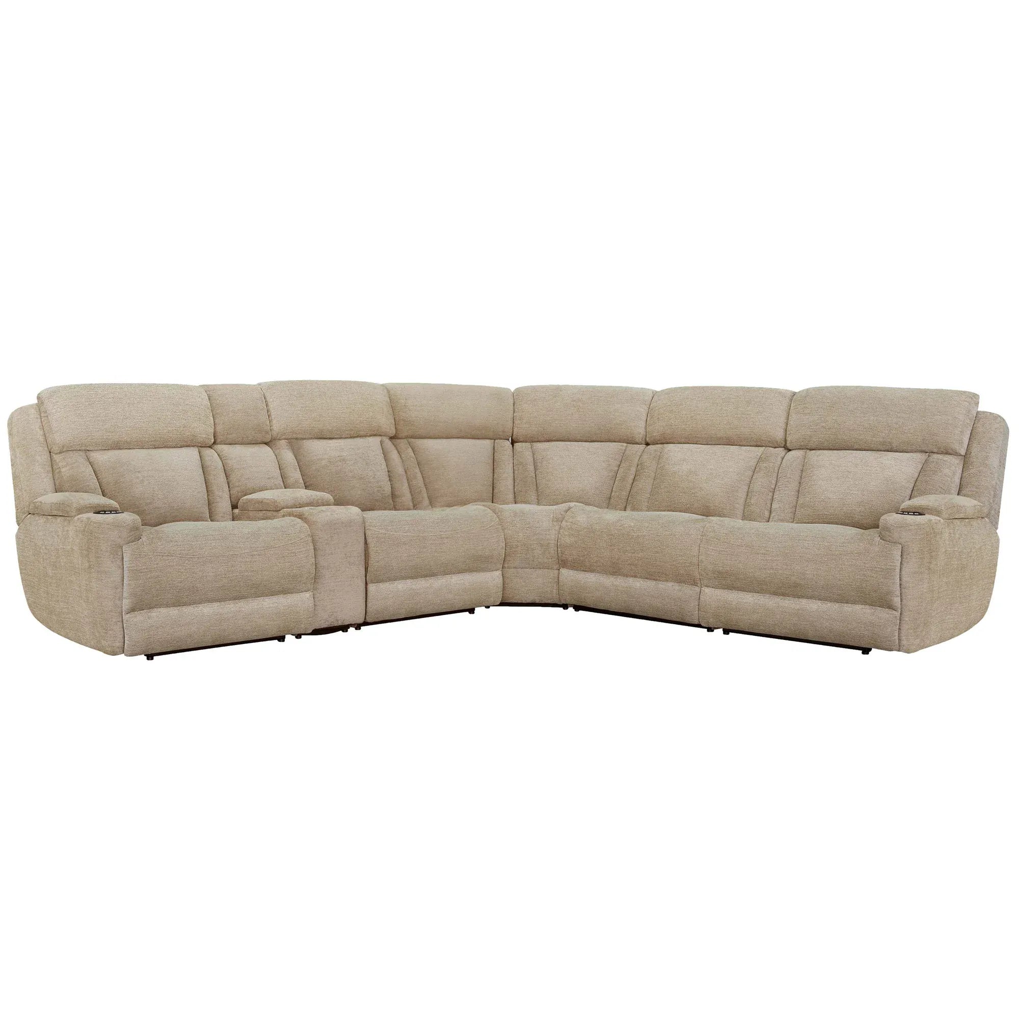 Parker House - Dalton - Lucky Fawn 6 Piece Modular Power Reclining Sectional with Power Headrests and Entertainment Console - MDAL-PACKT(H)-LFA view 1