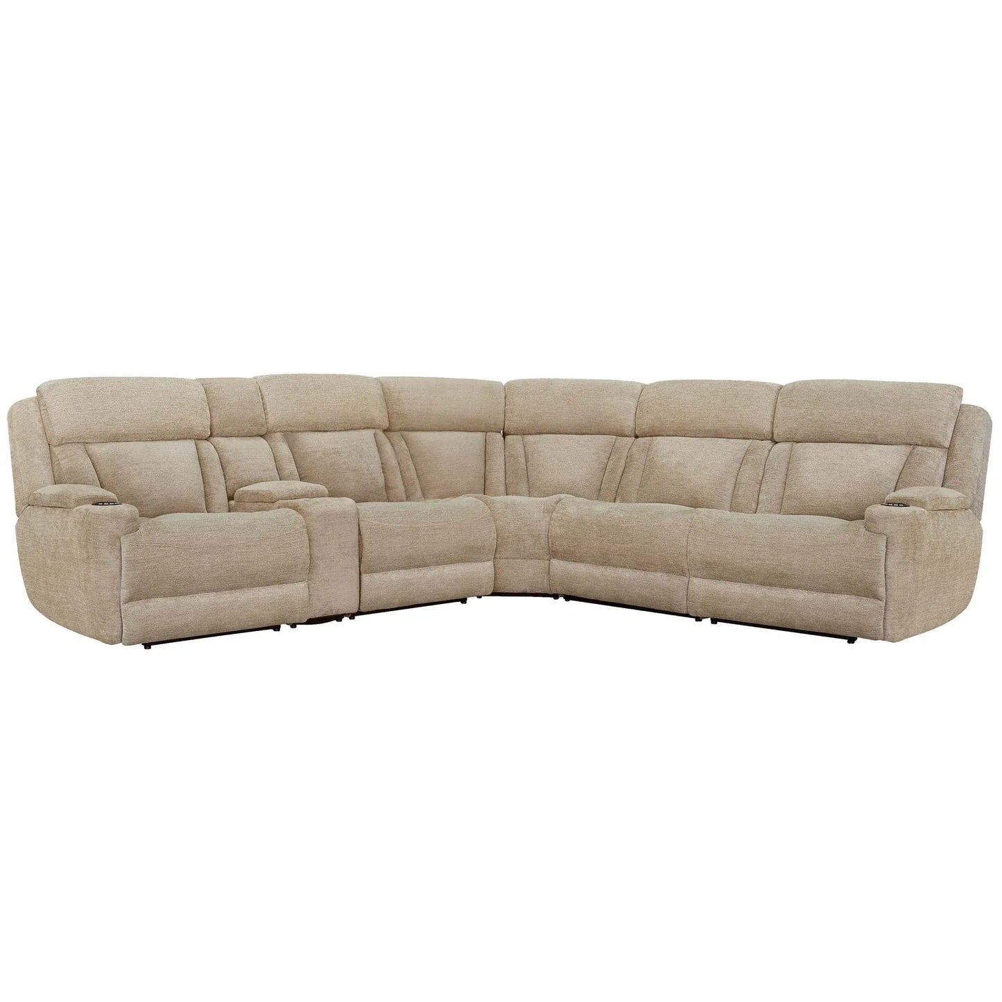 Parker House - Dalton - Lucky Fawn 6 Piece Modular Power Reclining Sectional with Power Headrests and Entertainment Console - MDAL-PACKT(H)-LFA view 1
