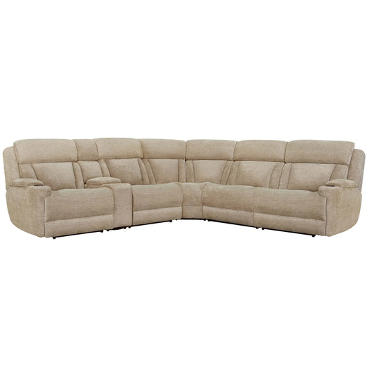 Parker House - Dalton - Lucky Fawn 6 Piece Modular Power Reclining Sectional with Power Headrests and Entertainment Console - MDAL-PACKT(H)-LFA view 1