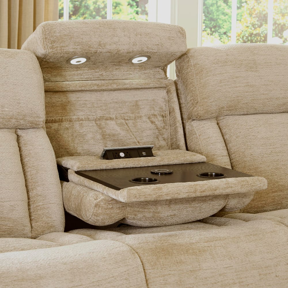 Parker House - Dalton - Lucky Fawn Power Drop Down Console Sofa - MDAL#834PH-LFA view 4