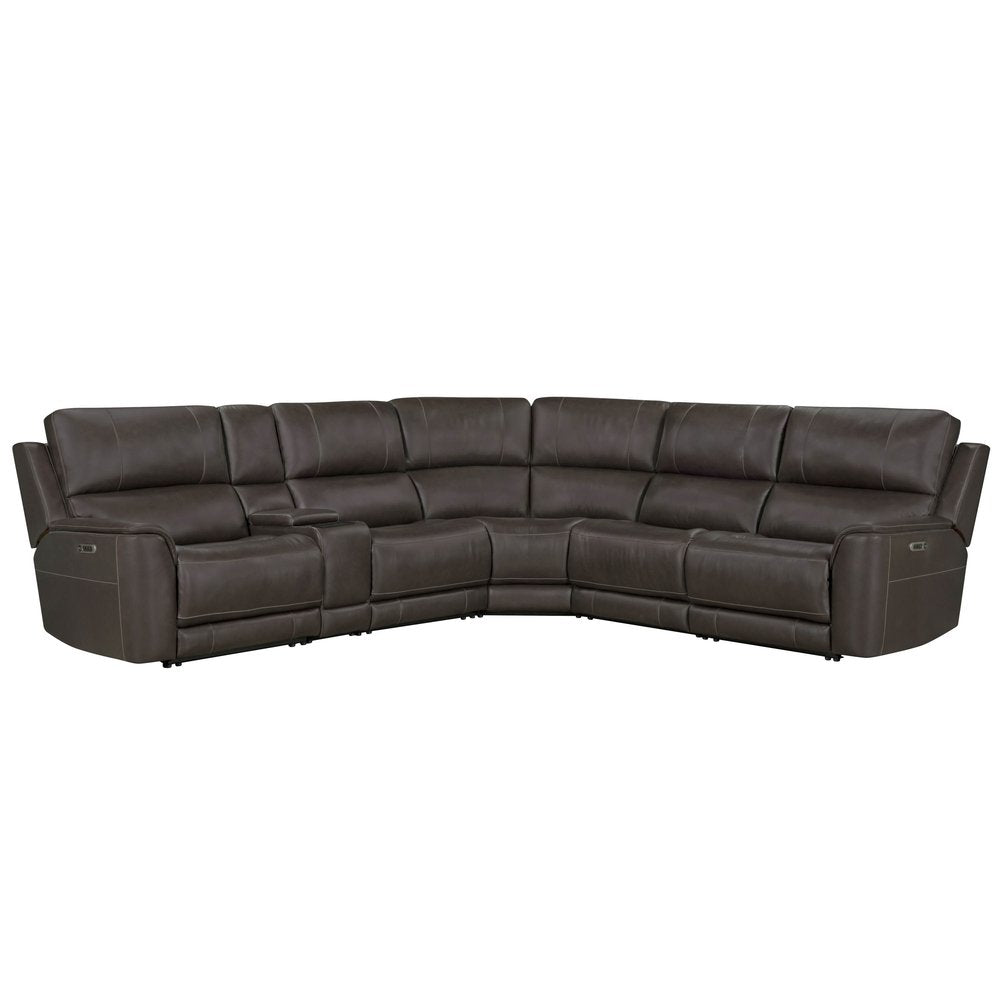 Parker House - Easton - Steamboat Brown 6 Piece Zero Gravity Power Reclining Sectional with Power Adjustable Headrests - Brown - MEAS-KIT-6A-P3Z-STBR view 1