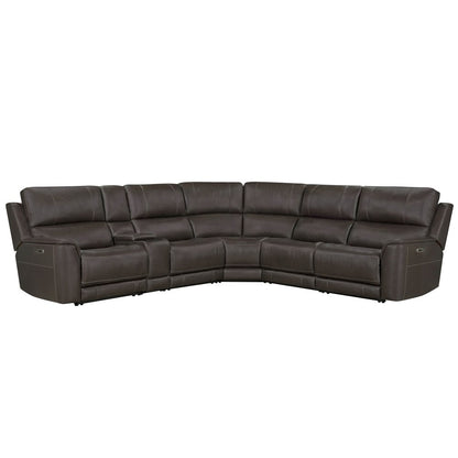 Parker House - Easton - Steamboat Brown 6 Piece Zero Gravity Power Reclining Sectional with Power Adjustable Headrests - Brown - MEAS-KIT-6A-P3Z-STBR view 1