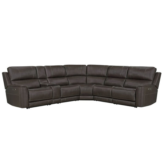 Parker House - Easton - Steamboat Brown 6 Piece Zero Gravity Power Reclining Sectional with Power Adjustable Headrests - Brown - MEAS-KIT-6A-P3Z-STBR view 1