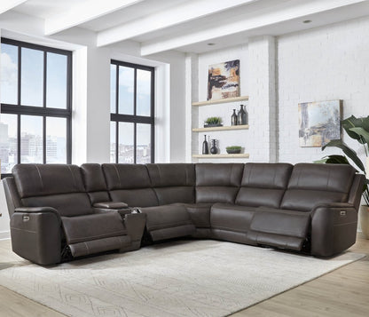 Parker House - Easton - Steamboat Brown 6 Piece Zero Gravity Power Reclining Sectional with Power Adjustable Headrests - Brown - MEAS-KIT-6A-P3Z-STBR view 3