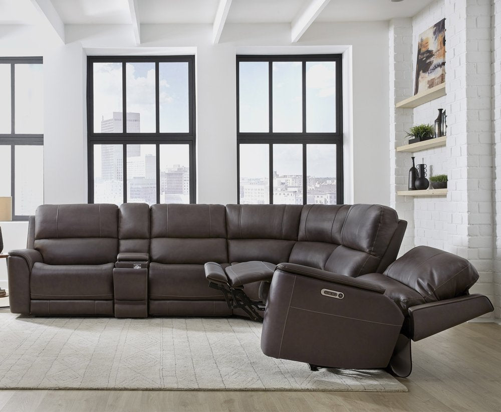Parker House - Easton - Steamboat Brown 6 Piece Zero Gravity Power Reclining Sectional with Power Adjustable Headrests - Brown - MEAS-KIT-6A-P3Z-STBR view 4