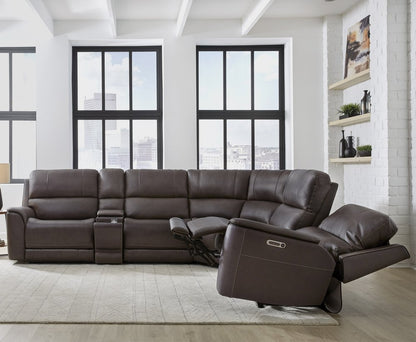 Parker House - Easton - Steamboat Brown 6 Piece Zero Gravity Power Reclining Sectional with Power Adjustable Headrests - Brown - MEAS-KIT-6A-P3Z-STBR view 4