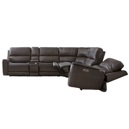 Parker House - Easton - Steamboat Brown 6 Piece Zero Gravity Power Reclining Sectional with Power Adjustable Headrests - Brown - MEAS-KIT-6A-P3Z-STBR view 6