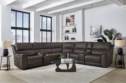 Parker House - Easton - Steamboat Brown 7 Piece Zero Gravity Power Reclining Sectional with Power Adjustable Headrests - Brown - MEAS-KIT-7A-P3Z-STBR view 9