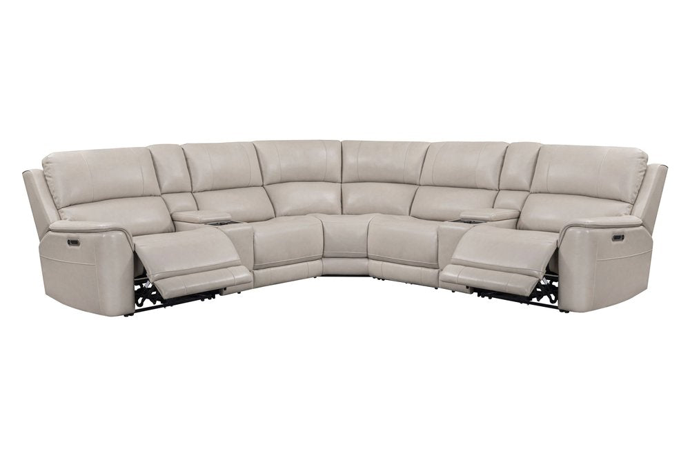Parker House - Easton - Steamboat Quartz 7 Piece Zero Gravity Power Reclining Sectional with Power Adjustable Headrests - Beige - MEAS-KIT-7A-P3Z-STQZ view 1