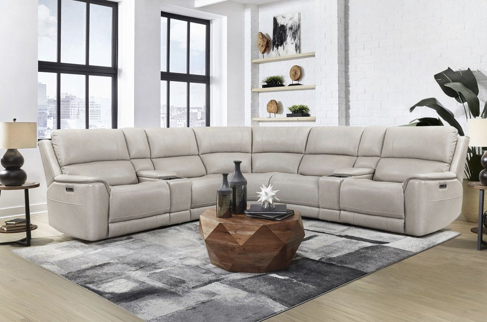 Parker House - Easton - Steamboat Quartz 7 Piece Zero Gravity Power Reclining Sectional with Power Adjustable Headrests - Beige - MEAS-KIT-7A-P3Z-STQZ view 3