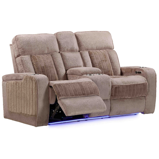 Parker House - Equinox - Mushroom Power Console Loveseat - MEQ-822CP2-MURM view 1