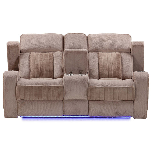 Parker House - Equinox - Mushroom Power Console Loveseat - MEQ-822CP2-MURM view 2