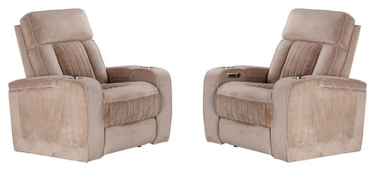 Parker House - Equinox - Mushroom Power Recliner (Set of 2) - Mushroom - MEQ-KIT-812P2-2-MURM view 1
