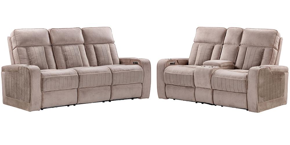 Parker House - Equinox - Mushroom Power Reclining Sofa and Loveseat - MEQU-42PH-MURM view 1