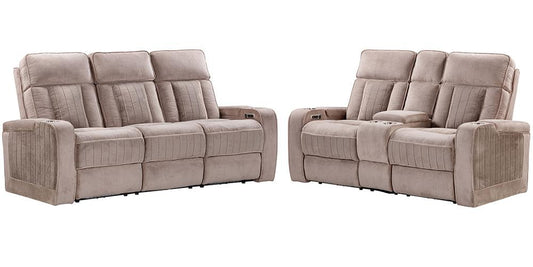 Parker House - Equinox - Mushroom Power Reclining Sofa and Loveseat - MEQU-42PH-MURM view 1