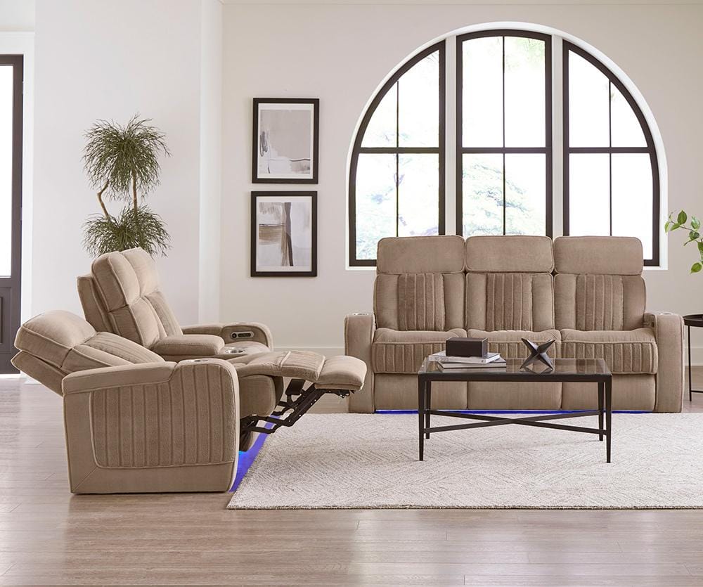 Parker House - Equinox - Mushroom Power Reclining Sofa and Loveseat - MEQU-42PH-MURM view 8