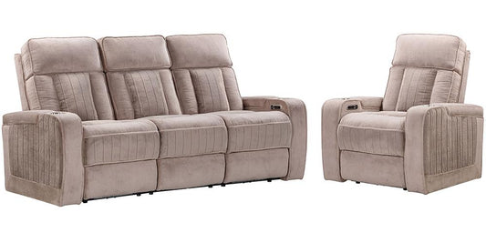 Parker House - Equinox - Mushroom Power Reclining Sofa and Recliner - MEQU-41PH-MURM view 1