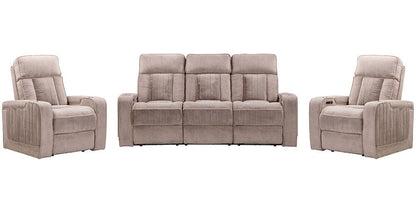 Parker House - Equinox - Mushroom Power Reclining Sofa and Two Recliners - MEQU-411PH-MURM view 1