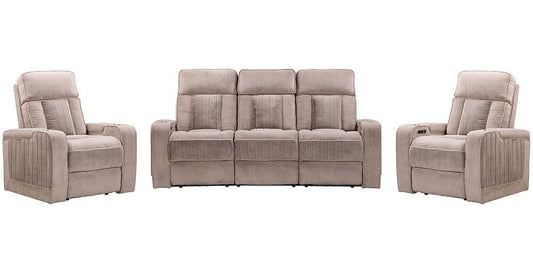Parker House - Equinox - Mushroom Power Reclining Sofa and Two Recliners - MEQU-411PH-MURM view 1