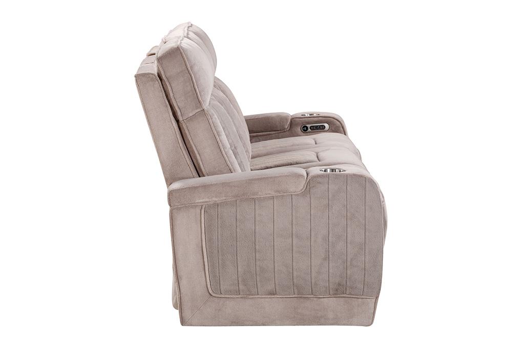 Parker House - Equinox - Mushroom Power Reclining Sofa, Loveseat and Recliner - MEQU-421PH-MURM view 5