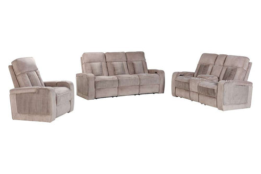 Parker House -  Equinox - Mushroom Power Reclining Sofa Loveseat and Recliner - MEQU-321PH-MURM veiw 1