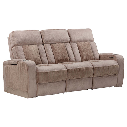 Parker House - Equinox - Mushroom Power Reclining Sofa with Drop Down Table - MEQ-834P2-MURM view 1