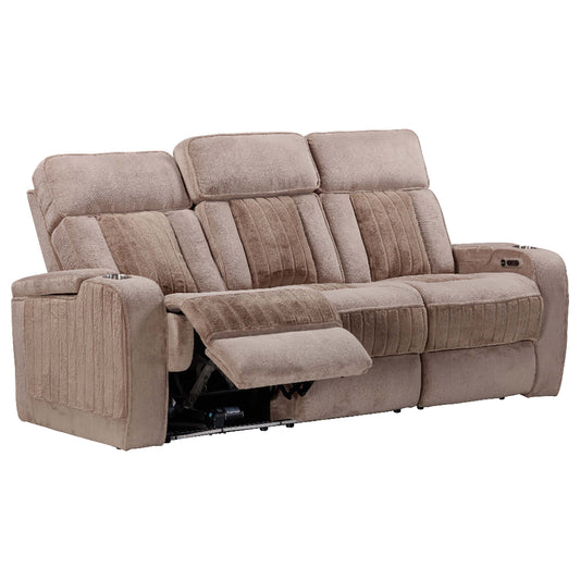 Parker House - Equinox - Mushroom Power Reclining Sofa with Drop Down Table - MEQ-834P2-MURM view 2