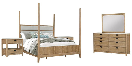 Parker House - Escape - Bedroom King Poster Bed with 2 Nightstands and Dresser with Mirror - BESC-5PC-1166-DMN2 veiw 1