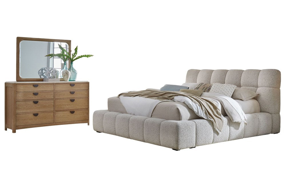 Parker House - Escape - Bedroom King Upholstered Bed with Dresser and Mirror - BESC-KIT-K3DM-FYRR view 2