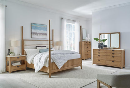 Parker House - Escape - Bedroom Queen Poster Bed 2 Nightstands Dresser with Mirror and Chest - BESC-6PC-1150-DMN2C veiw 2