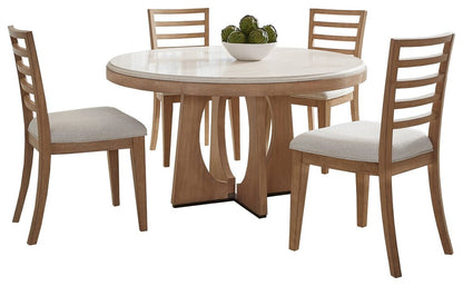 Parker House - Escape - Dining 54 Inch Round Table with 4 Ladderback Chairs - Glazed Natural Oak Mirage Mist - DESC-5PC-54RND-2018 view 2