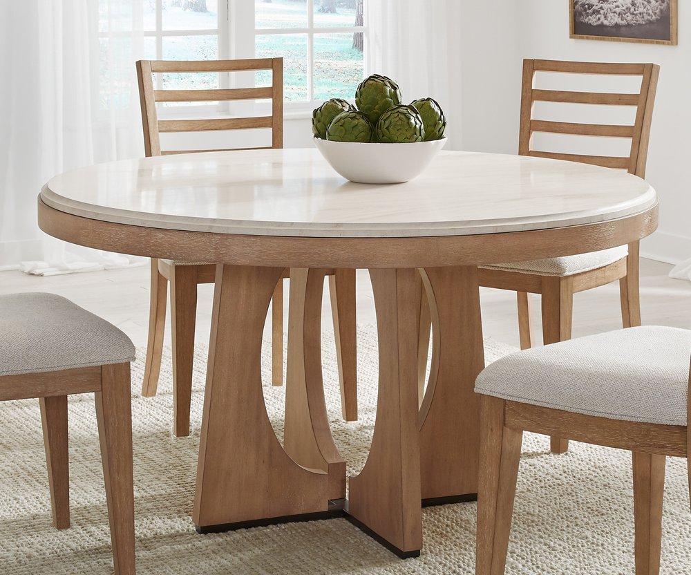 Parker House - Escape - Dining 54 Inch Round Table with 4 Ladderback Chairs - Glazed Natural Oak Mirage Mist - DESC-5PC-54RND-2018 view 3