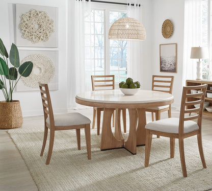 Parker House - Escape - Dining 54 Inch Round Table with 4 Ladderback Chairs - Glazed Natural Oak Mirage Mist - DESC-5PC-54RND-2018 view 11