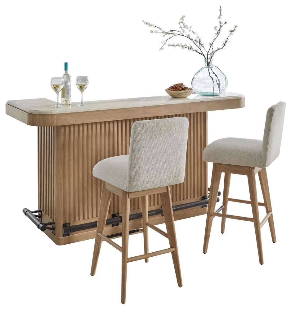 Parker House -  Escape - Dining 78in Bar with 2 upholstered swivel barstools - DESC-3PC-78BAR-2530S view 1