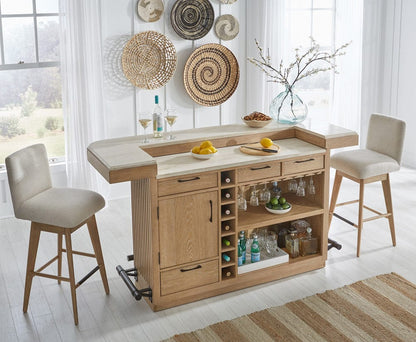 Parker House - Escape - Dining 78in Bar with 2 upholstered swivel barstools - DESC-3PC-78BAR-2530S view 12