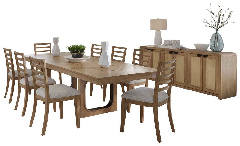 Parker House - Escape - Dining 84 Inch Rectangular Extendable Table with Console and 8 Ladderback Chairs - Glazed Natural Oak Mirage Mist - DESC-10PC-84REC-90-2018 view 2