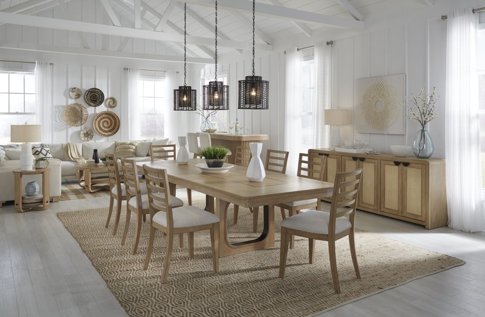 Parker House - Escape - Dining 84 Inch Rectangular Extendable Table with Console and 8 Ladderback Chairs - Glazed Natural Oak Mirage Mist - DESC-10PC-84REC-90-2018 view 3