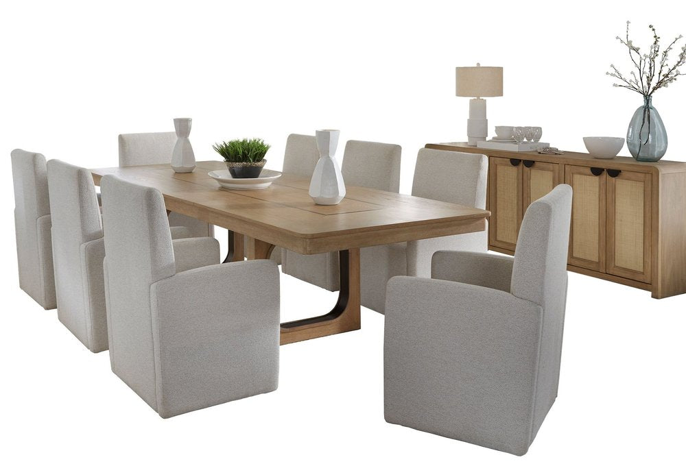 Parker House - Escape - Dining 84 Inch Rectangular Table with Console and 8 Caster Chairs - Glazed Natural Oak Black Metal Trim - DESC-10PC-84REC-90-2618 view 2