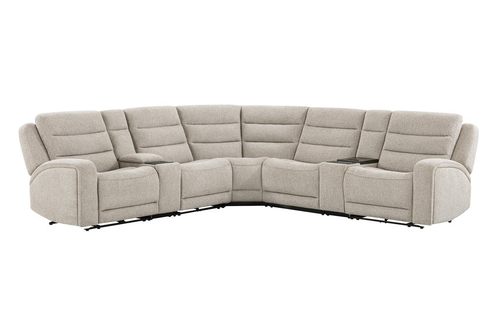 Parker House - Felix - Mari Fawn 7 Piece Zero Gravity Power Reclining Sectional with Beverage Cooler Console - Mari Fawn - MFLX-KIT-7C-P2Z-MAFA view 1