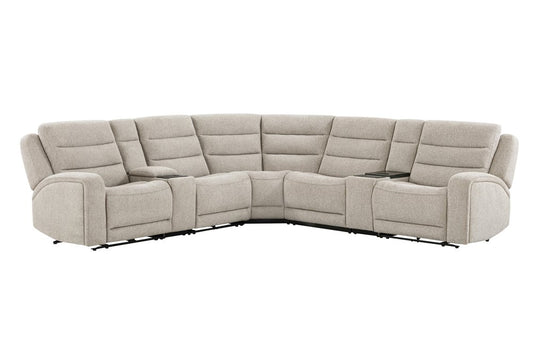 Parker House - Felix - Mari Fawn 7 Piece Zero Gravity Power Reclining Sectional with Beverage Cooler Console - Mari Fawn - MFLX-KIT-7C-P2Z-MAFA view 1