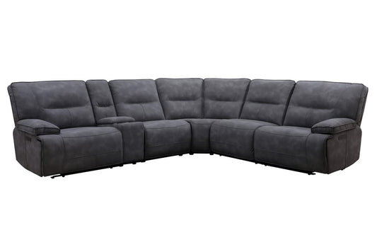 Parker House - Gladiator - Cobalt 6 Piece Modular Power Reclining Sectional with Power Headrests and Entertainment Console with USB Pop-up - MGLA-PACKA(H)-CBL view 1