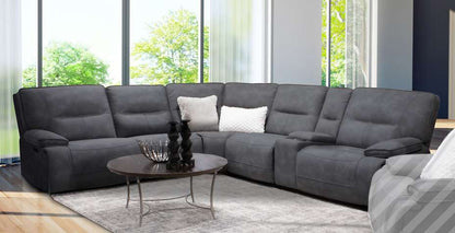 Parker House - Gladiator - Cobalt 6 Piece Modular Power Reclining Sectional with Power Headrests and Entertainment Console with USB Pop-up - MGLA-PACKA(H)-CBL view 2