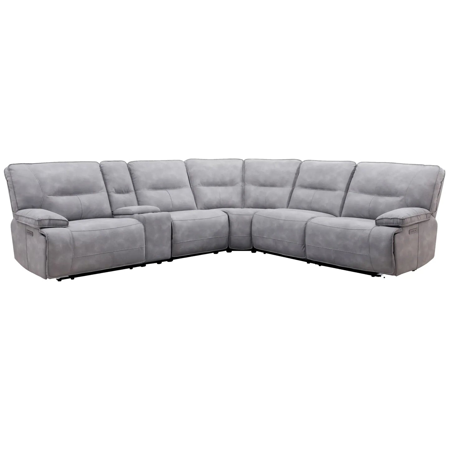 Parker House - Gladiator - Sky 6 Piece Modular Power Reclining Sectional with Power Headrests and Entertainment Console with USB Pop-up - MGLA-PACKA(H)-SKY view 1