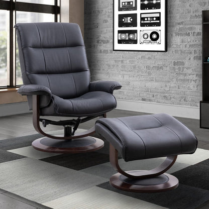 Parker House - Knight - Black Manual Reclining Swivel Chair and Ottoman - MKNI#212S-BLC view 3