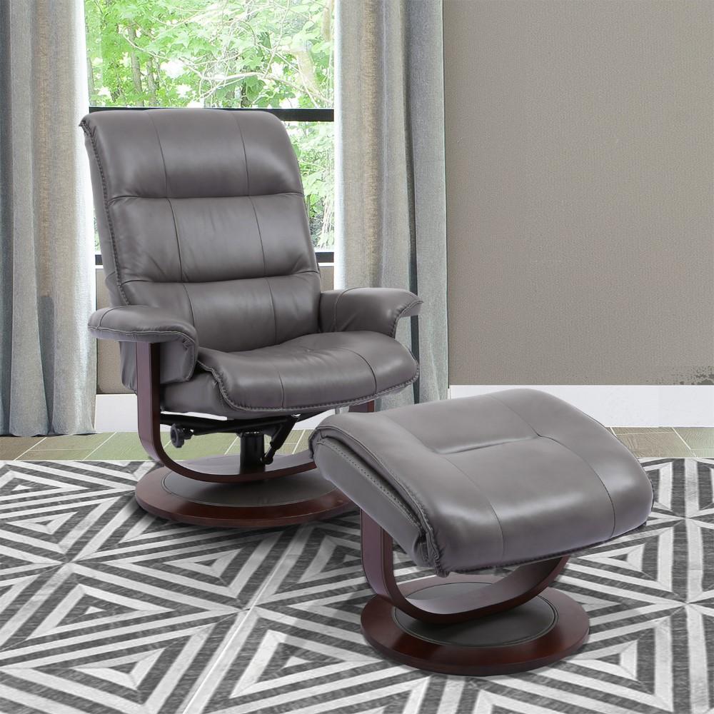 Parker House - Knight Manual Reclining Swivel Chair and Ottoman in Ice - MKNI212S-ICE view 2