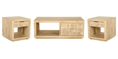 Parker House - Laguna Rectangular Storage Cocktail Table with 2 End Tables - Bleached Natural - LAG-KIT-3A-OC view 1