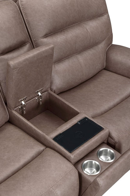 Parker House - Lawson - Sydney Brunette Power Zero Gravity Tilt Console Loveseat P2 - Sydney Brunette - MLAW-822CP2ZT-SYBR view 11