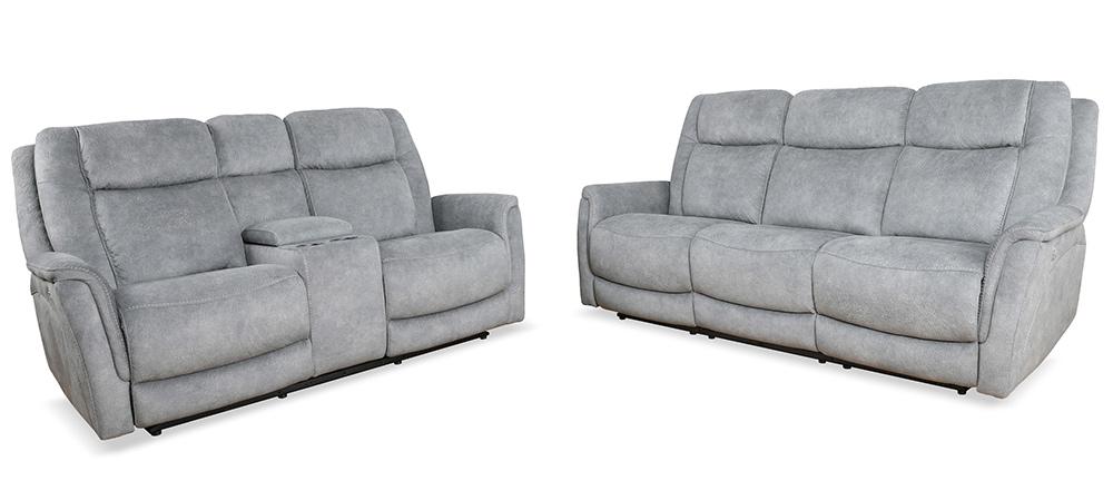 Parker House - Linus - Hudson Grey Power Reclining Sofa and Loveseat - MLIN-32PHZ-HGY view 1