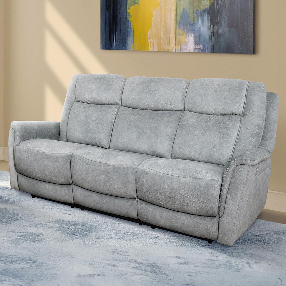 Parker House - Linus - Hudson Grey Power Reclining Sofa and Loveseat - MLIN-32PHZ-HGY view 3